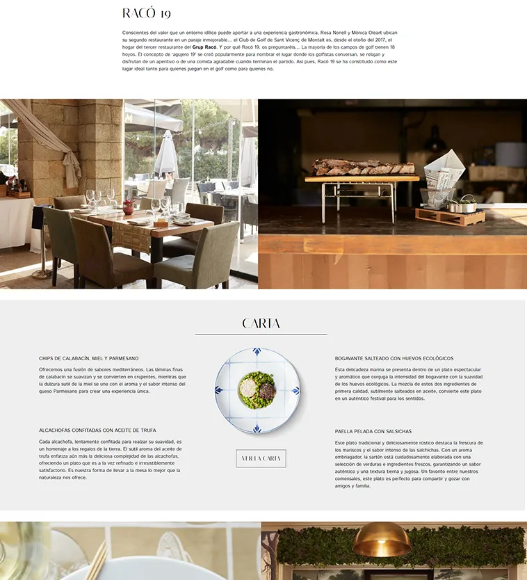 Disseny web de restaurant Racó 19