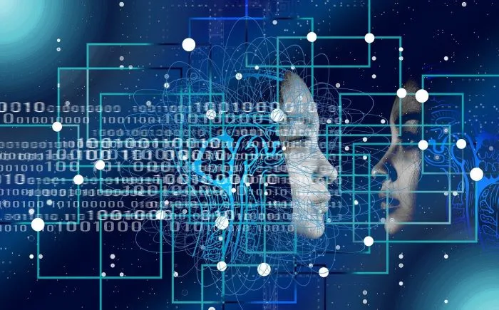 Imagen futurista de color azul